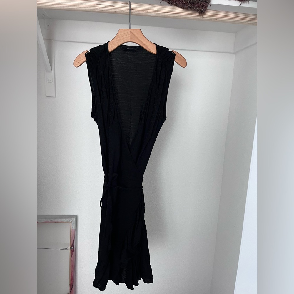 All saints black ruffle dress